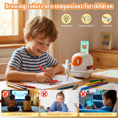 Drawing Robot for Kids – Smart Educational Toy for Boys & Girls with 100 Flash Cards, 2 Pens – STEM Learning Robot for Drawing & Writing | روبوت ذكي تعليمي للأطفال للرسم والكتابة للبنات والأولاد مع 100 بطاقة تعليمية وقلمين