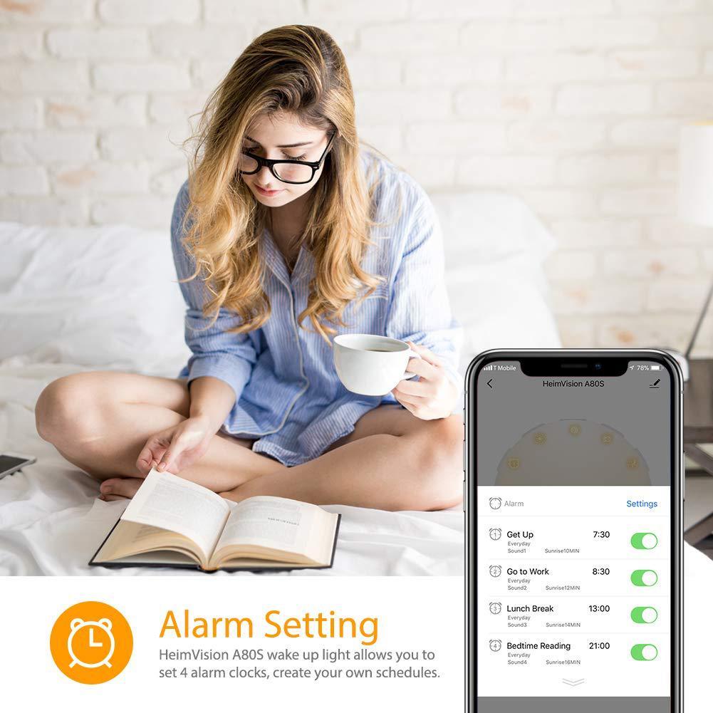 Sunrise Alarm Clock, White Noise Machine: Natural Wake Up Light, Adjustable Clock with Bluetooth Speaker for Bedroom, 25 Sleep Sounds for Babies, Adults and Kids